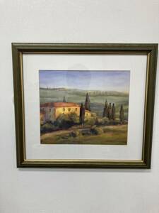 #5338 絵画 作：MICHAEL DOWNS 『TUSCAN MORNING』 風景画 壁掛け 44cm×39cm