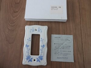 ★☆【送料無料】未使用　スイッチプレート　スイッチカバー　陶器製　アンティーク　　３穴☆★