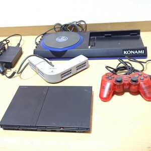 ★まとめ売り★ playstation2本体 PS2 playstation 純正 マルチタップ コントローラー クリムゾンレッド ビートマニアⅡDX