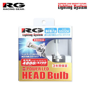 RG レーシングギア パワーLEDヘッドバルブ プレミアムモデル ヘッドライト用 H4 5500K フォレスター SG5 SG9 H14.2～H16.12 純正H4/H3