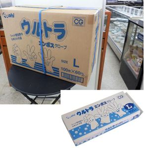 新品未開封 Asahi/旭創業 ウルトラ エンボス グローブ SIZE:L 100枚×60箱　札幌　西野