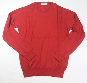 新品 John Smedley　最高級シーアイランドコットン　ジョンスメドレー クルーネックニット　Sサイズ 　ANTHER RED