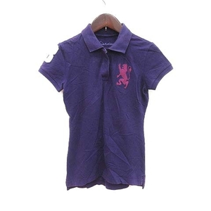 ジョルダーノ GIORDANO POLO ポロシャツ 半袖 刺繍 XS 紫 パープル /CT レディース