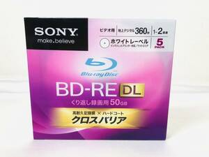 【 未開封 】 SONY ビデオ用 BD-RE 書換型 片面2層 50GB 2倍速 ホワイトプリンタブル 5枚パック 録画用 5BNE2VCPS2