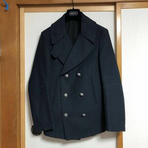バルマンオム コットンPコート ジャケット サイズ44 国内代理店リステアタグ付き ネイビー 銀ボタン