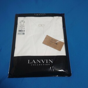 ランバン LANVIN アンダーシャツ Ｌ ロングスリーブ　Ｕ首　長袖　スムース編　定価5500円　未使用　綿100％ Tシャツ LA1216
