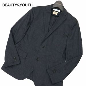 BEAUTY&YOUTH ユナイテッドアローズ 春夏 【TORAY RIRANCHA】 麻 リネン混 テーラード ジャケット Sz.S　メンズ グレー　C4T01171_2#M