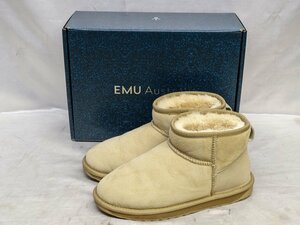 【箱付き】EMU Australia エミュ オーストラリア Stinger Micro シープスキン ムートンブーツ サイズ：US6（23cm程度） カラー：ベージュ