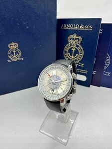 【アーノルド&サン1円〜】良品ARNOLD&SON ロンジチュードII 1L2AS.S02A.K02B AT SS 腕時計 メンズ 中古 B86WW39