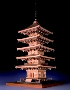 ウッディージョー 1/75 瑠璃光寺 五重塔 レーザーカット加工