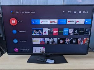 【ジャンク】SHARP 4T-C50BN1 2020年製 50インチ液晶テレビ ※地デジアンテナ端子折れ リモコン付き シャープ【管E133-2112】