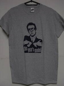 即決★新品バンドＴシャツ★エルヴィス・コステロ★ELVIS COSTELLO★グレーボディ×ブラックプリント★S/M/Lサイズ対応可能