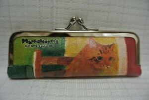 ☆新品☆マンハッタナーズ/印鑑ケース、ハンコケース朱肉付き/椅子茶色猫