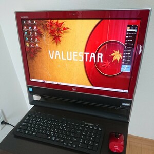 [1円スタート][ジャンク品扱い]　NEC　VALUESTAR　PC-VN370NSR-E3　一体型　デスクトップ　現状起動品　キーボード　マウス　部品取り