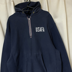 XL 70s USAFA 単色タグ Champion チャンピオン リバースウィーブ ハーフジップ スウェットパーカ オリジナル ビンテージUSMA USN USA製レア