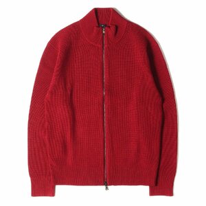 Paul Smith ポールスミス ニット サイズ:M ハイネック ミドルゲージ ウール ダブルジップ ドライバーズ ニット ブルゾン PS レッド