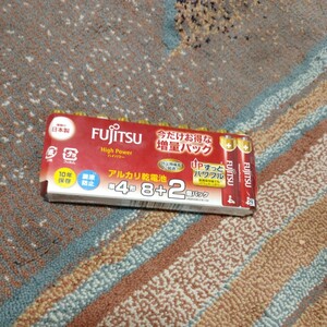 匿名配送　富士通　fujitsu　アルカリ乾電池　10本セット　2029年7月迄　日本製　単４電池　単4形　単四形　乾電池　未使用
