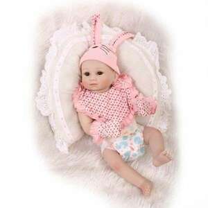 リボーンドール リアル赤ちゃん人形 フルシリコンビニール かわいいベビー人形お世話セット ブラウンアイ うさ耳帽子