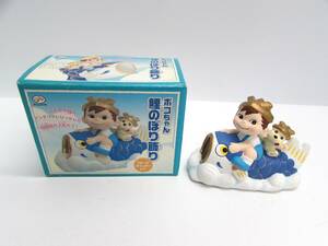 美品 不二家 FUJIYA ポコちゃん 鯉のぼり飾り 五月人形 こどもの日 こいのぼり 端午の節句 陶器製 置物 箱付き