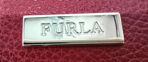 045　中古　FURLA フルラ 長財布 赤　小銭入れあり