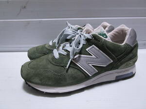 激レア!廃番品!USA製!良好即決!New Balance M1400 ニューバランス M1400MG レディス 本革 スニーカー シューズ グリーン スエード 23.5cm D