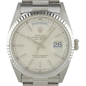 ロレックス ROLEX デイデイト 18239 腕時計 WG 自動巻き シルバー メンズ 【中古】