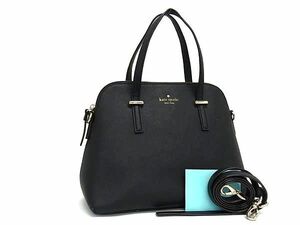 1円 kate spade ケイトスペード PXRU4471 レザー 2WAY ハンドバッグ ショルダー 斜め掛け レディース ブラック系 BI1683