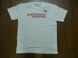 70s 80s　ヴィンテージ　NORTHWEST AIRLINES　ノースウエスト航空　ACROSS THE PACIFIC 45周年記念　半袖　Tシャツ　企業物　
