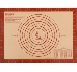 クッキングシート オーブンシートクッキングマット 製菓マット 食品級シシリコンマット キッチン プレースマット (赤，42×30cm)