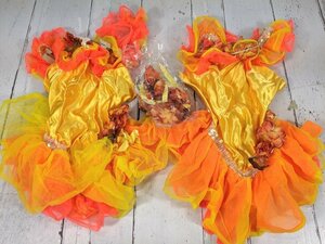 【12yt052】ダンス バレエ チュチュスカート衣装×2点セット カーテンコールコスチューム オレンジ 花の妖精?? キャンディー??◆P25