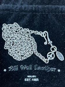 Bill Wall Leather ビルウォールレザー BWL Round Chain Necklace w/ Tiny Charm and Oval BWL Tag 21 inch