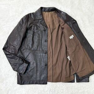 美品!!L相当!!Paul Smith ポールスミスロンドン レザー ジャケット カウレザー 牛革 本革 ライダース ブルゾン 革ジャン M メンズ