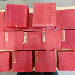 中国　景徳鎮　空箱　赤箱　16箱　薄胎磁用空箱　古物　キズ、汚れ有り