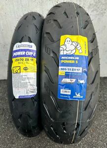 新品 2022年製 MICHELIN POWER パワーCUP2 120/70 ZR17 パワー５ 180/55ZR17 前後セット 送料込 41,500円 (205170)