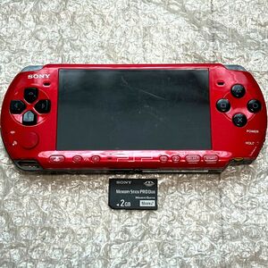〈動作確認済み・最終型〉PSP-3000 本体 レッド/ブラック メモリースティック 2GB PlayStation Portable 薄型 バリューパック