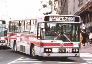 【 バス写真 Lサイズ 】 西鉄 懐かしの赤バス1986年式 ■ １７ ■ ５枚組