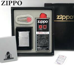 7703000-2【ZIPPO】ジッポ未使用/オイルライター/ギフトセット/オイル/石/美品/良品/ネジ/着火未確認