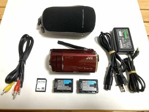 Victor JVC ビクター Everio GZ-HM50-R エブリオ バッテリー２個 SDカード付 ビデオカメラ 