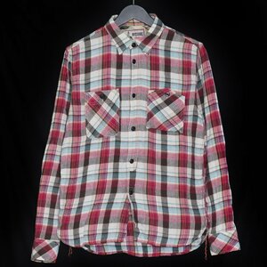 HYSTERIC GLAMOUR チェック長袖シャツ Mサイズ レッド 0221AH04 ヒステリックグラマー check l/s shirt