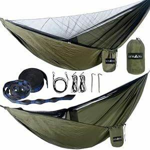 【日本ブランド】LUHANA (ルハナ) ハンモック 蚊帳 付き ソロ キャンプ 軽量 耐荷重300kg ベルトの長さ3m 設置範