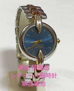 美品 稼働品 RODOLPHE by LONGINES レディース腕時計 紺色文字盤 新品電池 