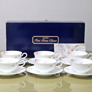 NIKKO・ミスティー・紅茶碗皿・ティーカップ・ソーサー6客セット・No.221218-10・梱包サイズ80