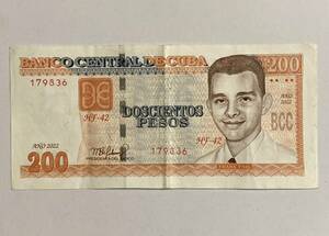 キューバ　紙幣　200ペソ