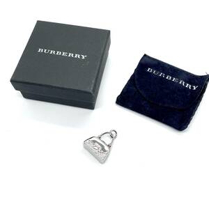 美品 BURBERRY バーバリー シルバーチャーム SILVER 925 ホールマーク 刻印 ヴィンテージ ペンダントトップ ノバチェック バッグ 希少