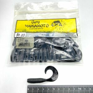 711925 新品 ゲーリーヤマモト 4インチ シングルテール グラブ ２０本 GARY YAMAMOTO SINGLETAIL GRUB #020 ブラックカラー