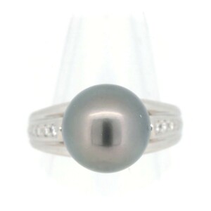 タサキ パール ダイヤモンド リング 指輪 11.2ミリ 0.06CT 12号 PT900(プラチナ) 質屋出品