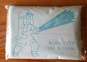 神戸市消防局　ポケットティッシュ　消防士　パッケージ　パッケージサイズ縦約8㎝×横約10㎝
