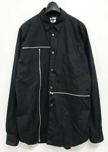 BLACK COMME des GARCONS ブラックコムデギャルソン マルチジップデザイン長袖シャツ 黒 XL SHIRTHOMMEPLUSPLAYJUNYAWATANABE