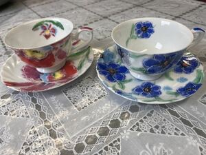 カップ&ソーサー FINE CHINA BY KEITO Made in Japan 日本製 コーヒーカップ　ティーカップ兼用　日本陶芸　食器　ペア　おしゃれ