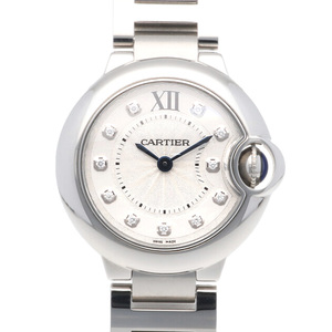 カルティエ バロンブルー 腕時計 時計 ステンレススチール WE902073 (3009) クオーツ レディース 1年保証 CARTIER 中古 美品